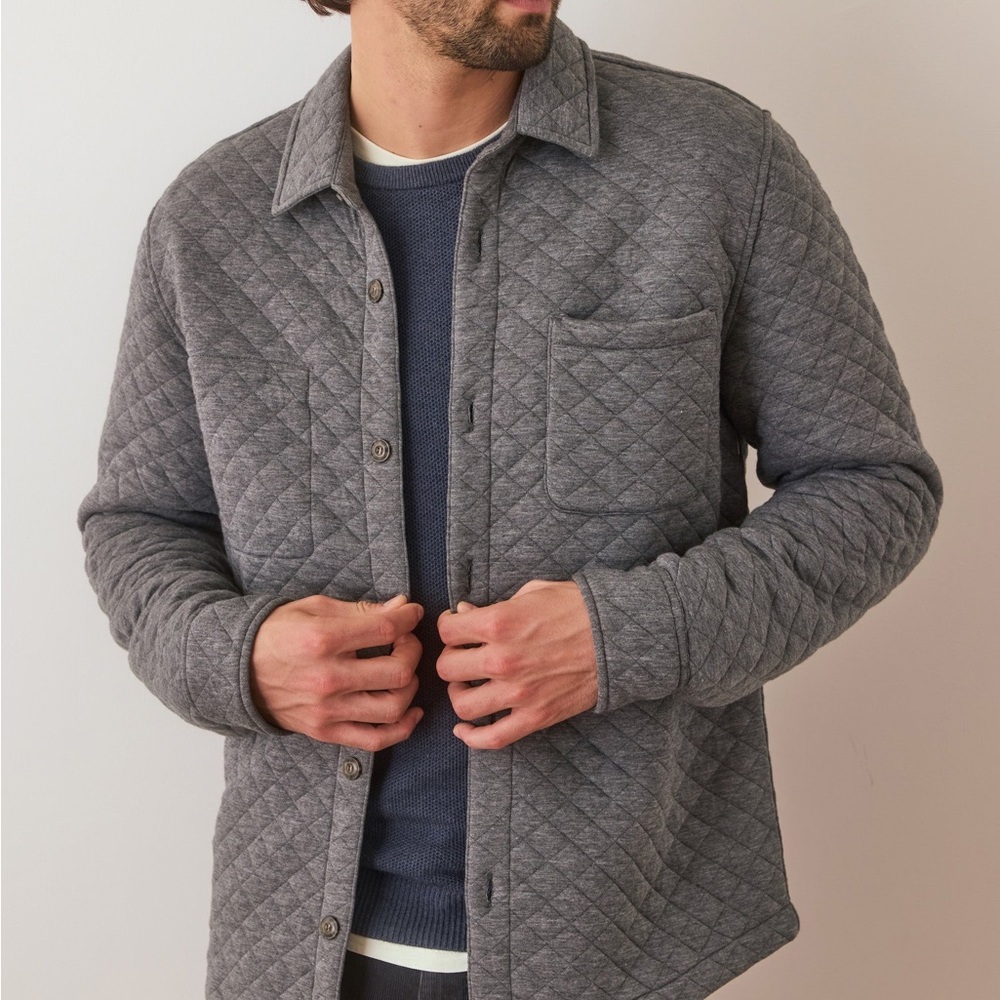 Marine Layer Men's Corbet textured Puffer Overshirt Jacket 2XL Absurdly soft! - Picture 2 of 4